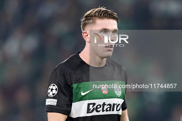 Viktor Gyokeres of Sporting CP looks on during the UEFA Champions League match between Sporting CP and Manchester City at Jose Alvalade Stad...