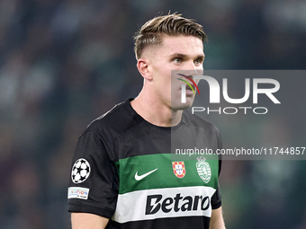 Viktor Gyokeres of Sporting CP looks on during the UEFA Champions League match between Sporting CP and Manchester City at Jose Alvalade Stad...