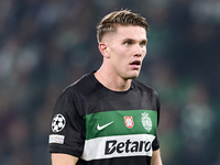 Viktor Gyokeres of Sporting CP looks on during the UEFA Champions League match between Sporting CP and Manchester City at Jose Alvalade Stad...