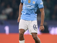 Jahmai Simpson-Pusey of Manchester City is in action during the UEFA Champions League match between Sporting CP and Manchester City at Jose...