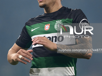 Maxi Araujo of Sporting CP looks on during the UEFA Champions League match between Sporting CP and Manchester City at Jose Alvalade Stadium...