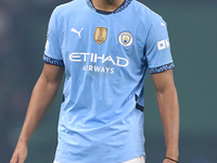 Jahmai Simpson-Pusey of Manchester City looks on during the UEFA Champions League match between Sporting CP and Manchester City at Jose Alva...