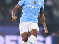 Manuel Akanji of Manchester City is in action during the UEFA Champions League match between Sporting CP and Manchester City at Jose Alvalad...