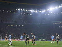 Savinho of Manchester City is in action during the UEFA Champions League match between Sporting CP and Manchester City at Jose Alvalade Stad...