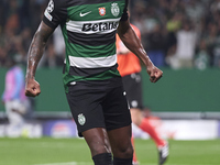 Matheus Reis of Sporting CP reacts during the UEFA Champions League match between Sporting CP and Manchester City at Jose Alvalade Stadium i...