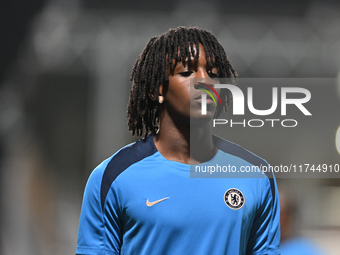 Shumaira Mheuka (76 Chelsea) warms up during the EFL Trophy match between Cambridge United and Chelsea Under 21s at the Cledara Abbey Stadiu...