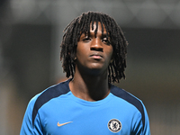 Shumaira Mheuka (76 Chelsea) warms up during the EFL Trophy match between Cambridge United and Chelsea Under 21s at the Cledara Abbey Stadiu...