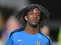 Shumaira Mheuka (76 Chelsea) warms up during the EFL Trophy match between Cambridge United and Chelsea Under 21s at the Cledara Abbey Stadiu...