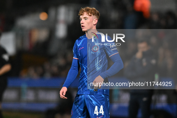 Brodie Hughes (44 Chelsea) looks on during the EFL Trophy match between Cambridge United and Chelsea Under 21s at the Cledara Abbey Stadium...