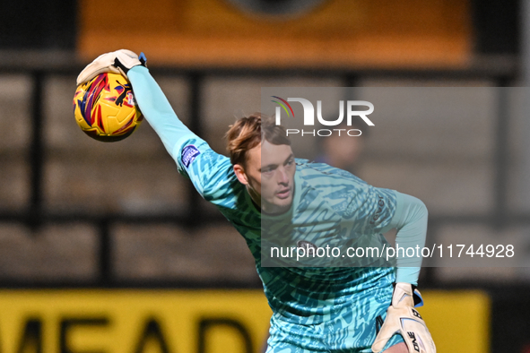 Goalkeeper Lucas Bergstrom (47 Chelsea) is in action during the EFL Trophy match between Cambridge United and Chelsea Under 21s at the Cleda...