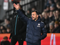 Manager Filipe Coelho, the manager of Chelsea Under 21, gestures during the EFL Trophy match between Cambridge United and Chelsea Under 21s...