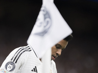 Rodrygo Goes of Real Madrid participates in the UEFA Champions League 2024/25 match between Real Madrid and AC Milan at Santiago Bernabeu St...