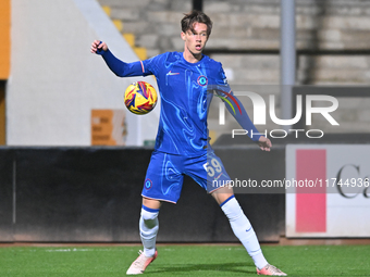 Harrison Murry Campbell, number 59 for Chelsea, controls the ball during the EFL Trophy match between Cambridge United and Chelsea Under 21s...