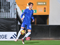 Harrison Murry Campbell, number 59 for Chelsea, controls the ball during the EFL Trophy match between Cambridge United and Chelsea Under 21s...