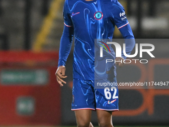 Ishe Samuels Smith (62 Chelsea) controls the ball during the EFL Trophy match between Cambridge United and Chelsea Under 21s at the Cledara...