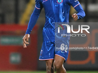 Ishe Samuels Smith (62 Chelsea) controls the ball during the EFL Trophy match between Cambridge United and Chelsea Under 21s at the Cledara...