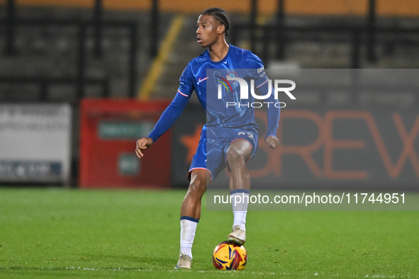 Ishe Samuels Smith (62 Chelsea) controls the ball during the EFL Trophy match between Cambridge United and Chelsea Under 21s at the Cledara...