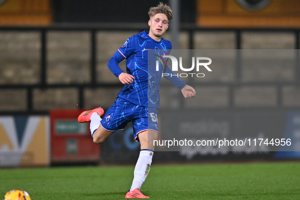 Jimmy Jay Morgan (58 Chelsea) during the EFL Trophy match between Cambridge United and Chelsea Under 21s at the Cledara Abbey Stadium in Cam...