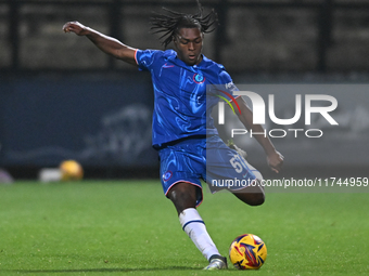 Donnell McNeilly (57 Chelsea) shoots during the EFL Trophy match between Cambridge United and Chelsea Under 21s at the Cledara Abbey Stadium...