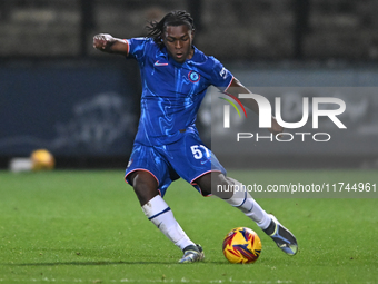 Donnell McNeilly (57 Chelsea) shoots during the EFL Trophy match between Cambridge United and Chelsea Under 21s at the Cledara Abbey Stadium...