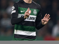 Francisco Trincao of Sporting CP reacts during the UEFA Champions League match between Sporting CP and Manchester City at Jose Alvalade Stad...