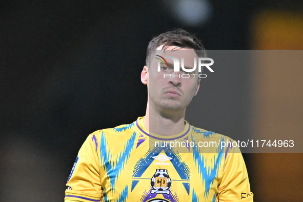 Goalkeeper Jack Stevens of Cambridge United looks on during the EFL Trophy match between Cambridge United and Chelsea Under 21s at the Cleda...