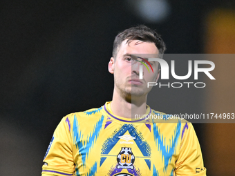 Goalkeeper Jack Stevens of Cambridge United looks on during the EFL Trophy match between Cambridge United and Chelsea Under 21s at the Cleda...