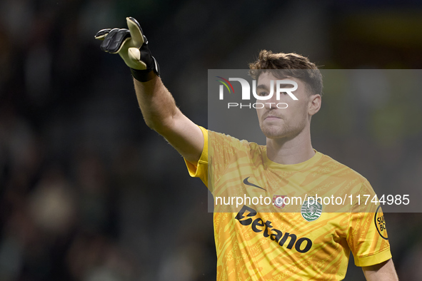 Franco Israel of Sporting CP reacts during the UEFA Champions League match between Sporting CP and Manchester City at Jose Alvalade Stadium...