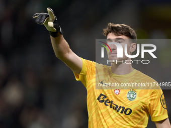 Franco Israel of Sporting CP reacts during the UEFA Champions League match between Sporting CP and Manchester City at Jose Alvalade Stadium...