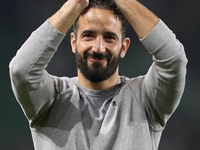 Ruben Amorim, Head Coach of Sporting CP, shows appreciation to the fans after the UEFA Champions League match between Sporting CP and Manche...