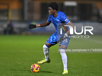 Ato Ampah (55 Chelsea) controls the ball during the EFL Trophy match between Cambridge United and Chelsea Under 21s at the Cledara Abbey Sta...