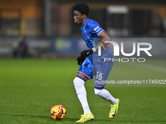 Ato Ampah (55 Chelsea) goes forward during the EFL Trophy match between Cambridge United and Chelsea Under 21s at the Cledara Abbey Stadium...