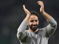 Ruben Amorim, Head Coach of Sporting CP, shows appreciation to the fans after the UEFA Champions League match between Sporting CP and Manche...