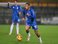 Ishe Samuels Smith (62 Chelsea) goes forward during the EFL Trophy match between Cambridge United and Chelsea Under 21s at the Cledara Abbey...