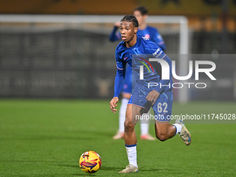 Ishe Samuels Smith (62 Chelsea) goes forward during the EFL Trophy match between Cambridge United and Chelsea Under 21s at the Cledara Abbey...