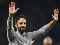 Ruben Amorim, Head Coach of Sporting CP, shows appreciation to the fans after the UEFA Champions League match between Sporting CP and Manche...