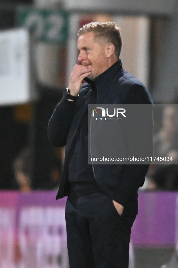 Manager Garry Monk, the manager of Cambridge United, looks on during the EFL Trophy match between Cambridge United and Chelsea Under 21s at...