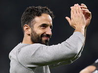 Ruben Amorim, Head Coach of Sporting CP, shows appreciation to the fans after the UEFA Champions League match between Sporting CP and Manche...