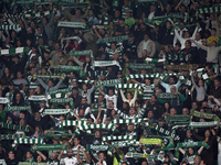 Sporting CP fans show their support during the UEFA Champions League match between Sporting CP and Manchester City at Jose Alvalade Stadium...