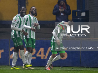 During the Sky Bet League 1 match between Stockport County and Wycombe Wanderers at Edgeley Park Stadium in Stockport, England, on November...