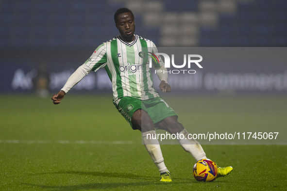 Daniel Udoh #11 of Wycombe Wanderers F.C. is in action during the Sky Bet League 1 match between Stockport County and Wycombe Wanderers at t...