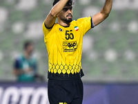 Amin Hazbavi of Asepahan SC celebrates after scoring the goal during the AFC Champions League Two Group A football match between United Arab...