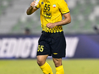 Amin Hazbavi of Asepahan SC celebrates after scoring a goal during the AFC Champions League Two Group A football match between United Arab E...