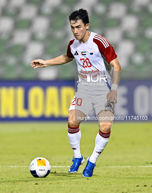 Cho Yumin of Sharjah FC plays during the AFC Champions League Two Group A football match between United Arab Emirates' Sharjah FC and Iran's...