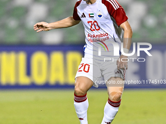 Cho Yumin of Sharjah FC plays during the AFC Champions League Two Group A football match between United Arab Emirates' Sharjah FC and Iran's...