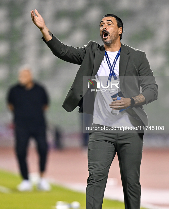 Asepahan SC head coach Hugo Miguel Pereira reacts during the AFC Champions League Two Group A football match between United Arab Emirates Sh...