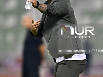 Asepahan SC head coach Hugo Miguel Pereira reacts during the AFC Champions League Two Group A football match between United Arab Emirates Sh...