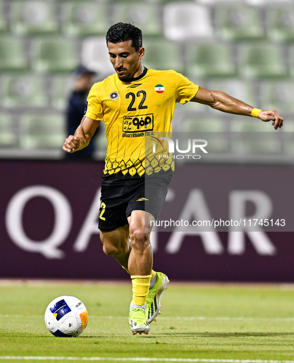 Saleh Hardani of Sepahan SC plays in the AFC Champions League Group A football match between Sharjah FC of the United Arab Emirates and Sepa...