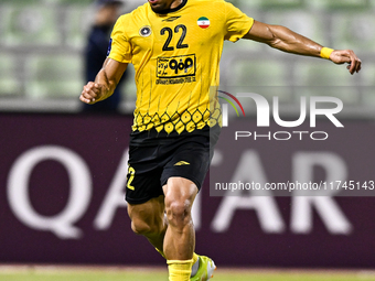 Saleh Hardani of Sepahan SC plays in the AFC Champions League Group A football match between Sharjah FC of the United Arab Emirates and Sepa...