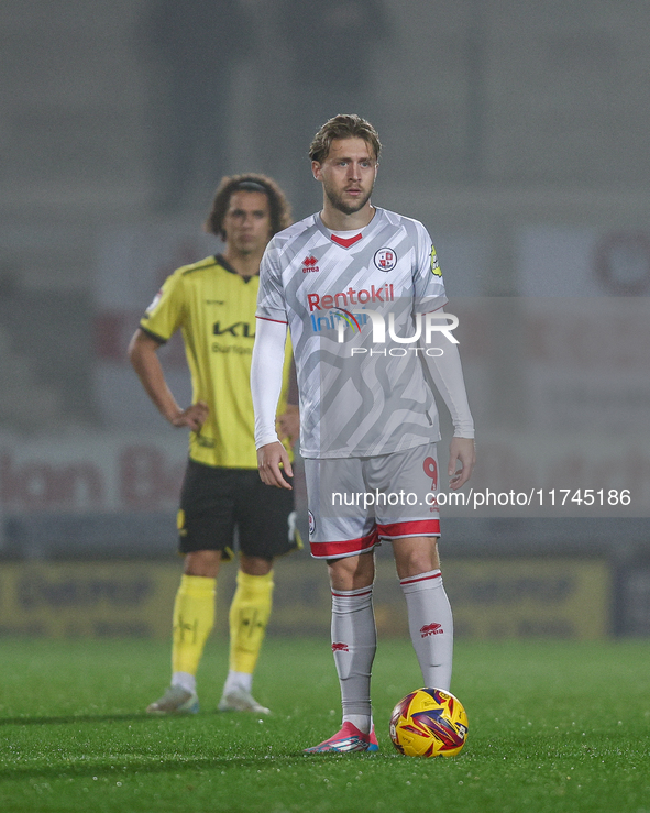 Will Swan of Crawley Town is on the ball at kick-off during the Sky Bet League 1 match between Burton Albion and Crawley Town at the Pirelli...